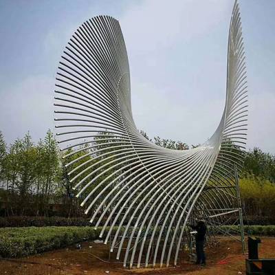 抽象不銹鋼雕塑|白鋼景觀雕塑|東方韻藝術雕塑
