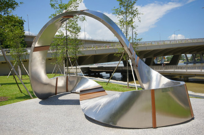 抽象景觀藝術小品 自然與人文的現代融合